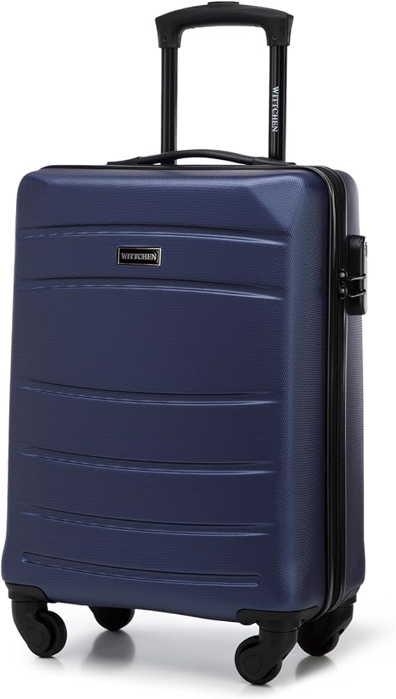 witty travel suitcase trolley suitcase darkblue