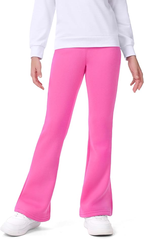BOOPH Girls Fleece Lined Leggings Winter Flare Leggings Warm Pants for Girl