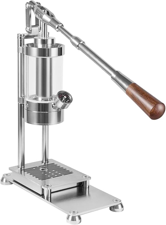 Manual Lever Espresso Maker, Hand-pressed Stainless Steel Coffee Press with 58 mm Portafilter & 345ML Water, for Cappuccino, Latte, Macchiato, Home Travel