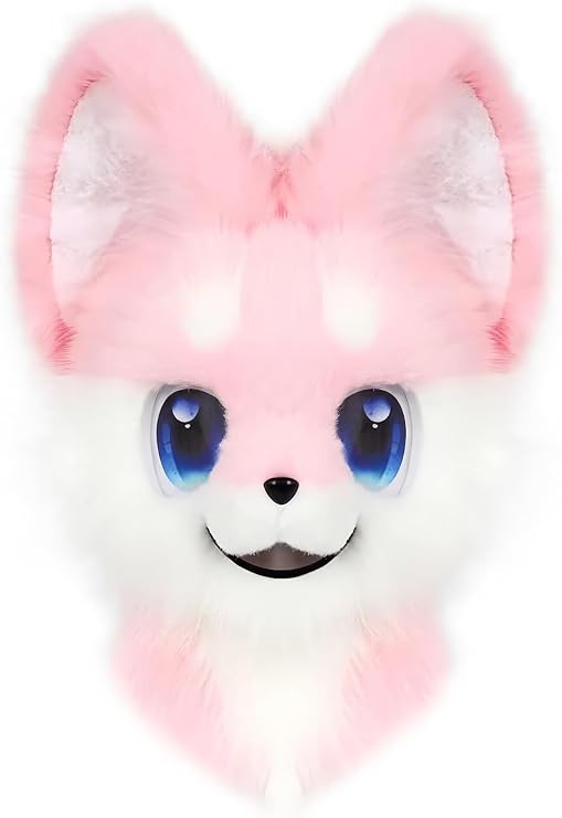 Fursuit Wolf/Dog Hood, Japanese Furry Animal Style Wearable Hood, Faux Fur Animal Headwear, Comic Show Party Cosplay(C)