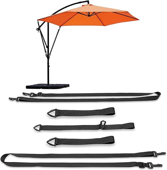 Fixed Strap for Large Outdoor Umbrella, Cantilever Parasol Wind Straps, Wind Protection, Adjustable, Suitable for Most Umbrellas