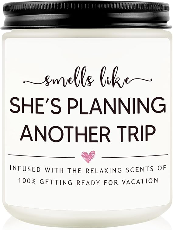 Travel Gifts for Women, Funny Travel Lover Candle, Lavender Scent