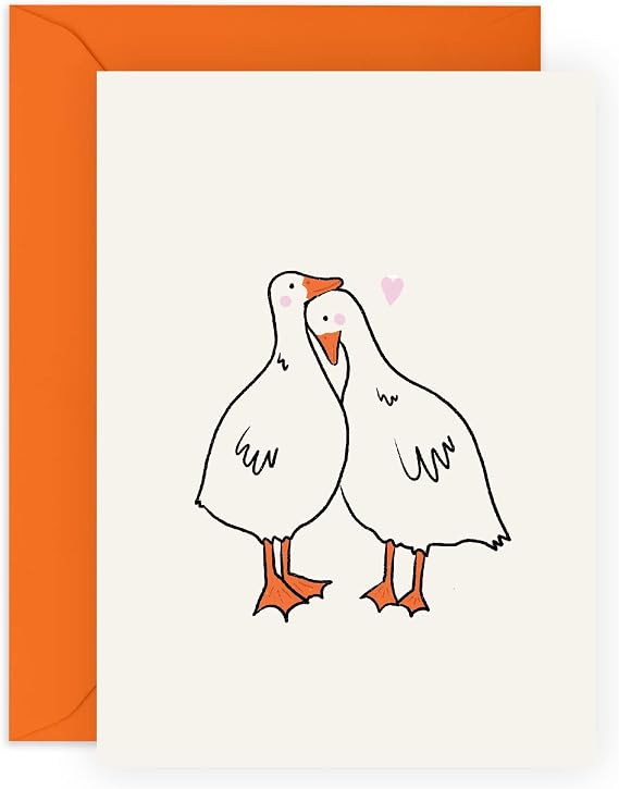 CENTRAL 23 Boyfriend Birthday Card - Girlfriend Anniversary Card - Ducks In Love - Wedding Anniversary Card For Husband Wife - I Miss You Card -  With Fun Stickers