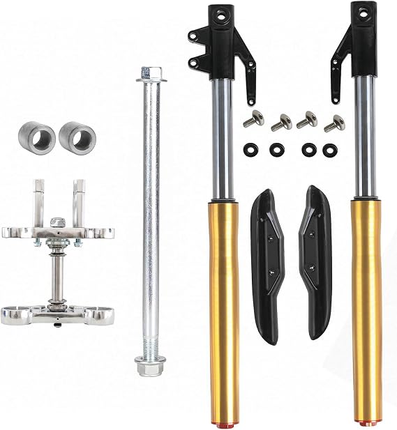 630mm 24.8'' Motorcycle Front Shock Absorber 45/48mm Triple Tree Clamp, Inverted Forks Shock Assembly for CRF50 XR SDG SSR Pit Bikes 125 110, with axle & spacer