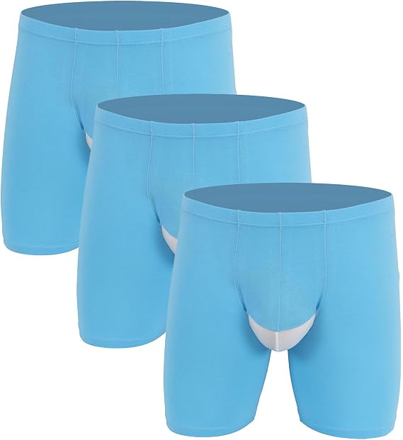 Men's Middle Waist Breathable Extended Underwear Sports Boxer Briefs Knitted Cotton Underpants