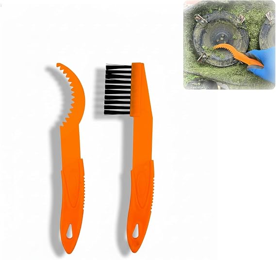Blade Cleaning Tool Compatible with Mammotion Luba & Yuka Robotic Lawn Mowers (All Series) – Hook & Brush Set to Remove Grass Clippings Under Blades & Maintain Cutting Performance (Orange)