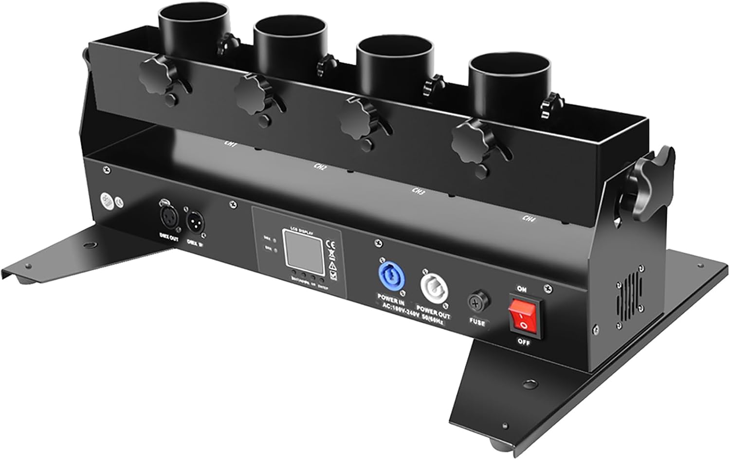 Four Heads Confetti Cannon Launcher 150W Professional Confetti Machine DMX 512 Controller WWireless Remote for Special Event, Parties, Club, Wedding, Concerts