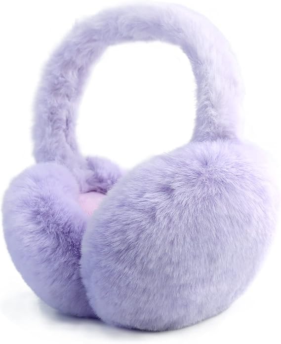 Foldable Ear Muffs for Women Cold Weather Fluffy Earmuffs Winter Warm Headband Cute Slouchy Ear Warmers