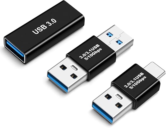 USB 3.0 Coupler USB A USB C Adapter, USB 3.0 Male/Female, Type C to USB A 3.0 Cable Coupler Male to Male, for Connecting USB Male/Female Ends Cord, Extension Connector