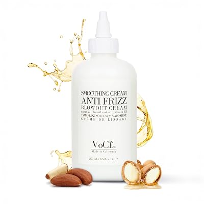 VoCE Haircare Natural Smoothing Blowout Cream | Anti-Frizz Blowout Cream with Frizz Control and Heat Protection | Vegan, Non-Toxic, Cruelty-Free Haircare for Smooth, Shiny Hair 8.5 oz | 250ml