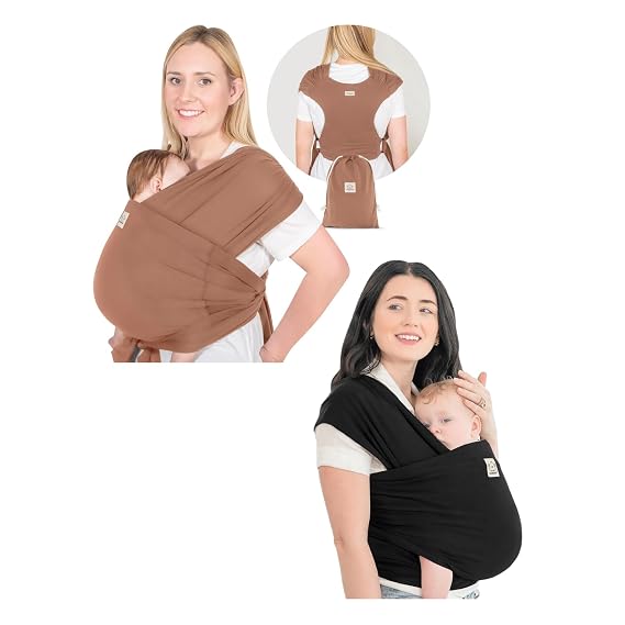 KeaBabies Baby Wraps Carrier, D-Lite Baby Wrap and Baby Wrap Carrier - Easy-Wearing, Adjustable Baby Sling Carrier Newborn to Toddler - All in 1 Original Breathable Baby Sling, Hands Free Baby Carrier