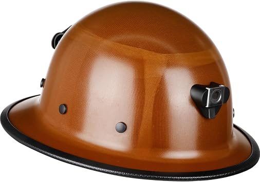Fiberglass Hard Hat Phenolic Resin Safety Helmet with Suspension Lamp Bracket and Cord Holder for Men Women Construction Workers, Radiant Heat Loads up to 350f