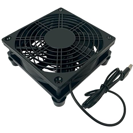 VTRETU Quiet USB Interface Cooling Fan,Used for Router Rack DIY Audio Video Network Cabinet Server Cooling Project and Equipment Workstation Xbox PS5 Cooling Accessories(120 * 120 * 25mm