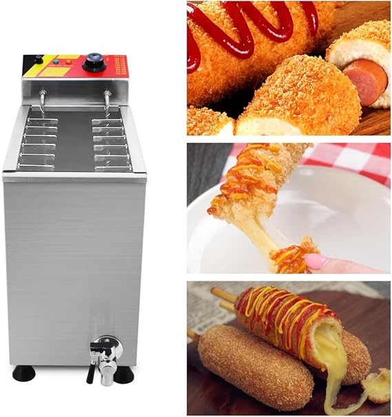 Korean Cheese Hot Dogs Sticks frying machine Mozzarella Hot dog maker machine corn dog deep fryer machine