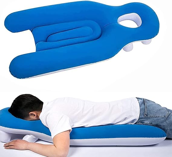 Face Down Pillow After Eye Surgery, Inflatable Retinal Detachment Pillow, Portable Prone Pillow Face Down Sleep Vitrectomy Macular Hole Recovery Equipment for Post Eye Surgery Recovery