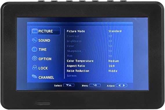 7 Inch Portable Digital TV with ATSC, USB Card TV Function, 1080P Rechargeable LED Television, 7 LCD Display, 1500mAh Lithium Battery