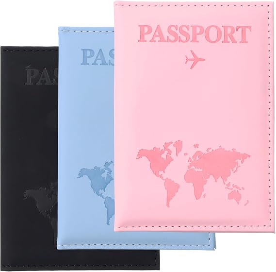 3 Pack Passport Covers, Passport Holder for Travel Passports Wallet Cover Case for Women Passports Book Holders for Women and Men Travel Must Haves Accessories