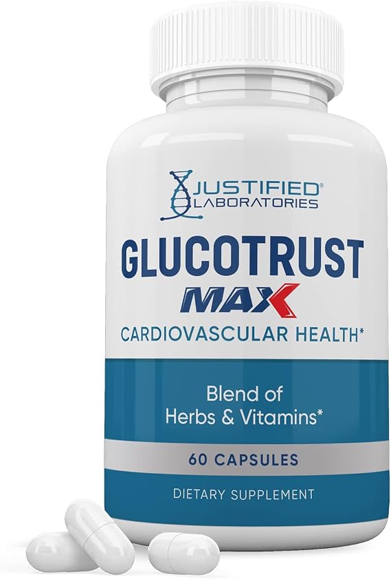 Justified Laboratories Glucotrust Max 1295MG Formula Supplement Pills 60 Capsules