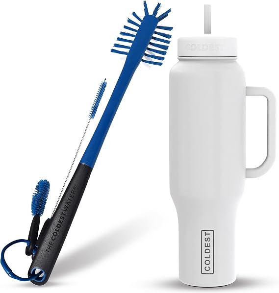 Coldest Tumbler with Handle, Straw Lid and Bottle Brush
