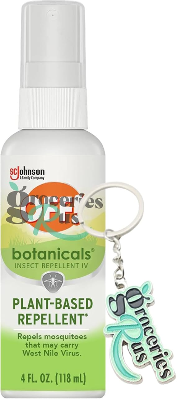 ÖFF! Botanicals Insect Repellent Spritz I Mosquito Repellent for Everyday Use I 4oz (118ml) I Includes a GroceriesRus Keyring