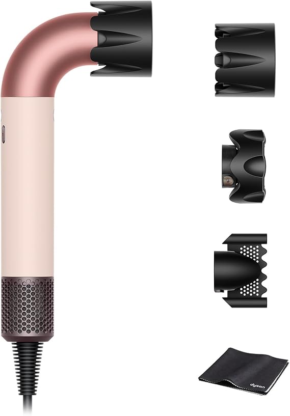 Dyson Dryer Dyson Supersonic r™ Hair Dryer Ceramic Pink HD17 VLP AM High Airflow Quick Dry Lightweight Exclusive Professionally Recognized, Dyson's Lightest Dryer | Dyson lightest dryer with high airflow, quick drying, lightweight, exclusive, and approved by professionals