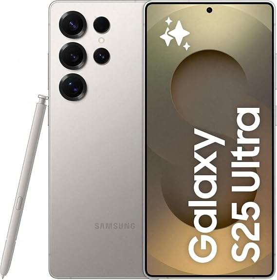 Samsung Galaxy S25 Ultra AI Smartphone, Galaxy AI, 12GB Memory, 256GB Storage, 200MP Camera, S Pen Included, Titanium Grey, (UK Version)