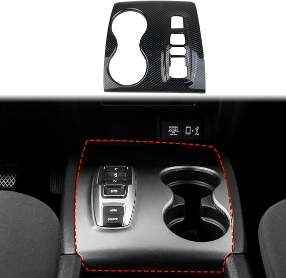 crosselec Carbon Fiber Central Control Gear Shift Panel Cup Holder Cover Trim for 2016-2022 Honda Pilot for 2020-2024 Ridgeline for 2019-2024 Passport