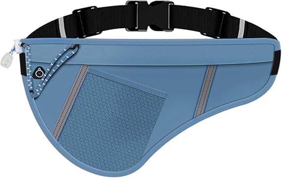 Running Waist Pack for Men/Women -Resistant Fitness Belt Bag, Phone Holder Adjustable Strap, Reflective Gym Waistpack for Hiking, Travel, Jogging (GSP8807, Blue)