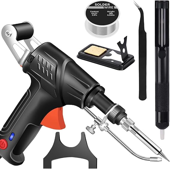 Electric Heating Soldering Machine,Internal Heating Industrial Laser Welding Tools,Automatic Conveying Solder Iron Welding Tools,DIY Repairs Welding Machine (Black, External Heat)
