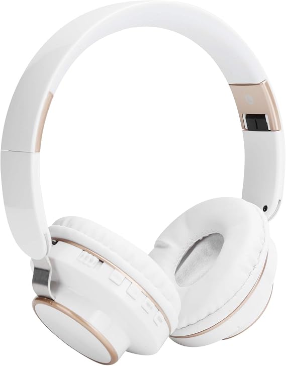 ASHATA Bluetooth Headphones Over Ear, Bluetooth 5.0 HiFi Stereo Headset, Folding Telescopic Sports Computer Gaming Headphone for Online Class, Home Office, PC, Cell Phones, TV