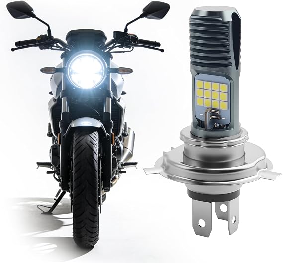 12-80V Motorcycle H4 Headlight Bulb,High Brightness Motorcycle Headlight Bulb with 3030 Chips for Replacing High & Low Beam,IP65 Waterproof H4 LED Bulbs Motorcycles Accessories