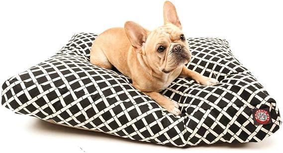 Majestic Pet Rectangular Dog Bed, Medium, 36x29x4 in, Washable, Black | Removable & Washable Cover, Heavy-Duty Water Resistant Base, Cozy Comfort for Medium Breed Dogs, 36x29x4 In, Bamboo