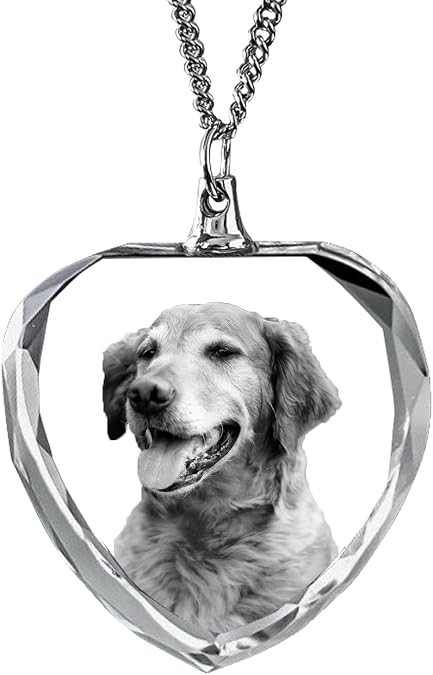 3D Crystal Photo Personalized Necklace Crystal Custom Necklace Commemorative Gift for Pet Enthusiasts