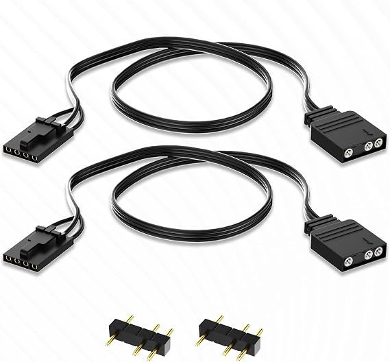 Corsair RGB 4-Pin to 3-Pin ARGB Adapter,(2pcs) | ICUE Commander Core Xt/Lighting Node Core/Commander Pro Converter,5v3-Pin Addressable RGB SynchronousMSI/Gigabyte Motherboard
