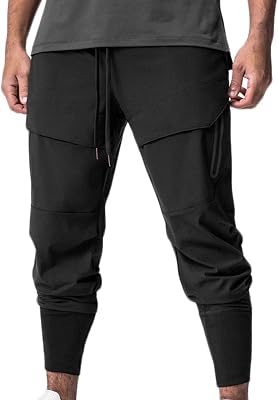 Dademeo Quick-Drying Hiking Pants Mens Slim Fit Straight Leg Drawstring Solid Training Pants Fitness Workout Joggers Pants