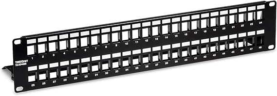 TRENDnet 48-Port Blank Keystone Shielded 2U HD Patch Panel, TC-KP48S