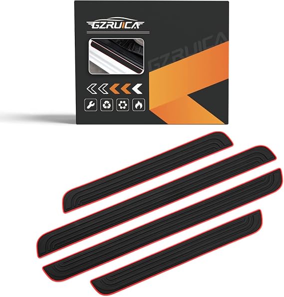 Door Sill Plate Protectors for Car - Universal Door Entry Guards Sill Scuff Cover Panel Step Protector, Welcome Pedal Protector Cover 4pcs/Set