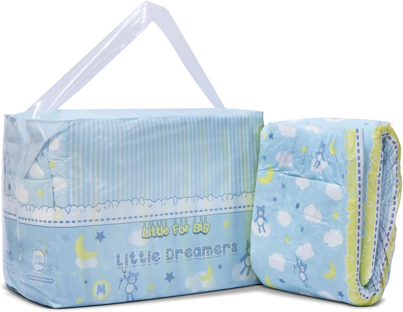 LittleForBig Adult Printed Nappies Pack of 10 - Little Dreams Medium 71-96 cm