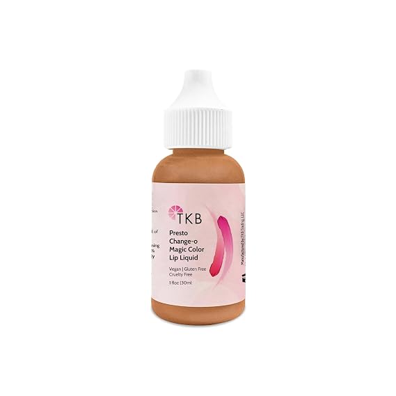 TKB Lip Liquid - Presto Change-o Magic Color| Color Additive, Unique Lip Color, Lip Transformation| Vegan, Gluten & Cruelty Free| Made in USA (1floz (30ml))