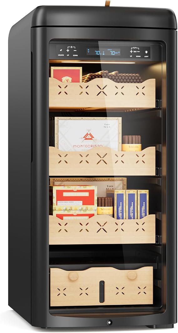 Electric Cigar Humidor, 115L, 900 Count, Temperature Control