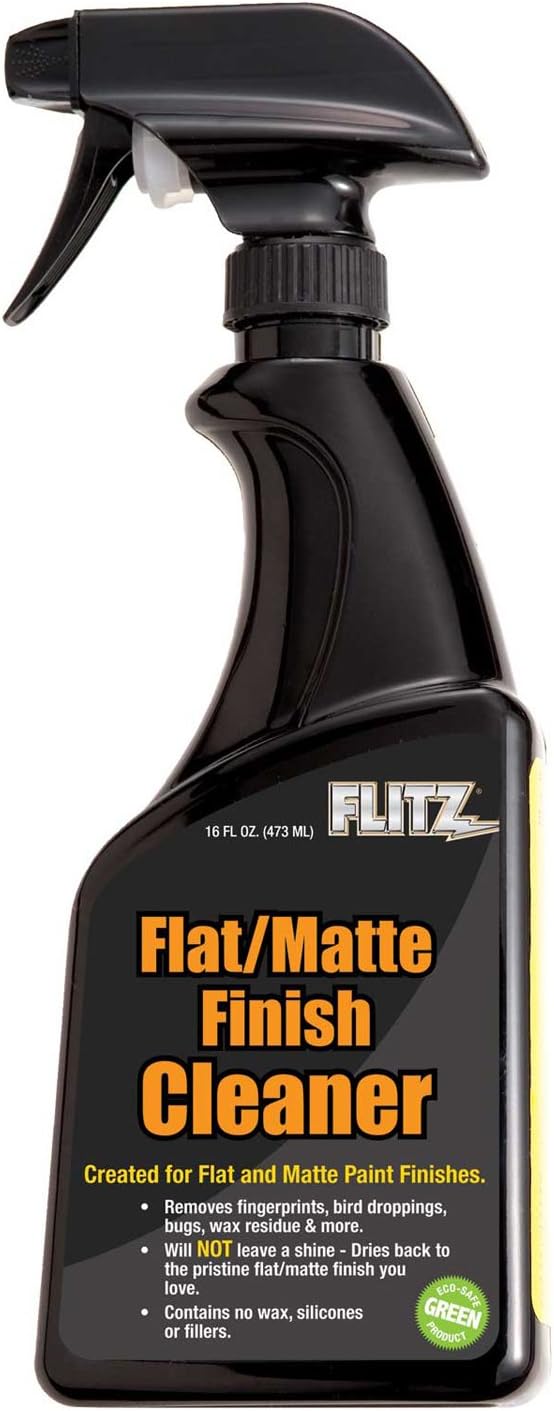 Flitz Flat Matte Finish Cleaner - 16oz Bottle of USA-Made Vinyl Wrap Spray to Easily Remove Grease, Wax, Dust, More - Quick Drying Matte Paint Cleaner - Ideal for Cars, Motorcycles (1 Pack)