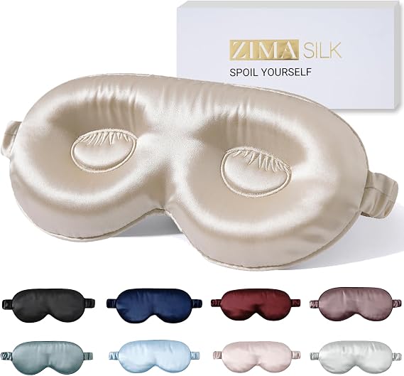 ZIMASILK Adjustable 22 Momme 100% Pure Mulberry Silk Sleep Mask