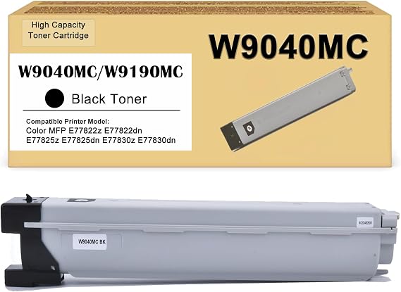 1-Pack W9040MC W9190MC Black Toner Cartridge, 34000 Page Yield