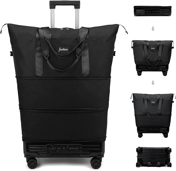 Expandable Rolling Duffle Bag with Wheels & Handle, Carry-On