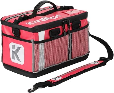 KitBrix Waterproof Sports Duffel Bag, Personal Item Travel Bag 15.3 x 9.4 x 9.4 - Solid Base - Built for Wet, Muddy Gear - Multi-Use Swimming, Gym, Soccer, Camping, Triathlon Transition Bag - Pink