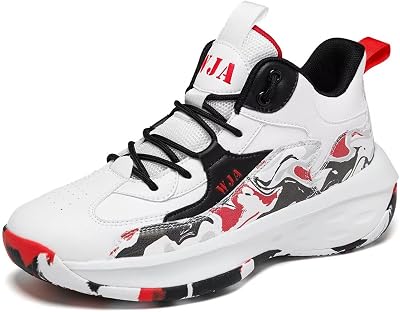 WJA Mens Basketball Shoes Lightweight and Breathable Running Shoes Anti-Slip Outdoor Sports Shoes