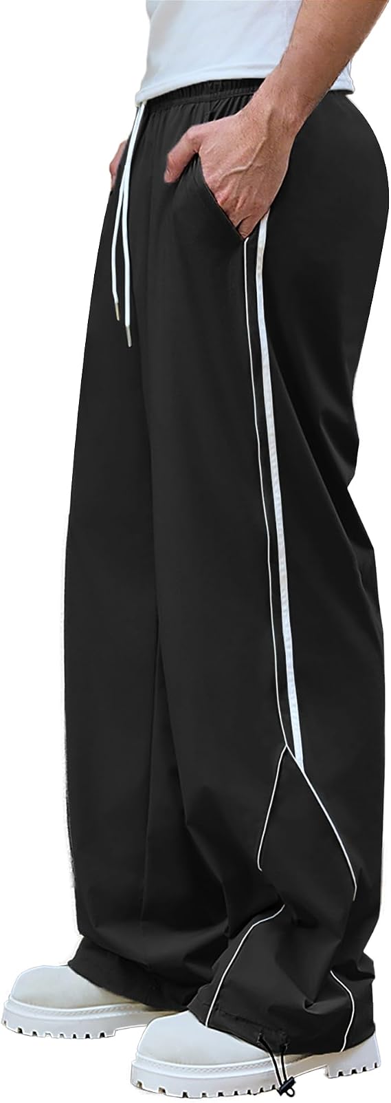 Susclude Mens Casual Baggy Track Pants Wide Leg Sweatpants Workout Lounge
