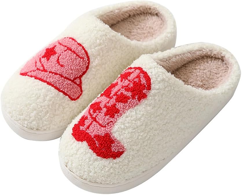 dubuto Smile Face Slippers for Girls Boys, Cute Soft Plush Anti-slip House Kids Girls Slippers with Memory Foam Warm Cartoon Happy face Shoes for Indoor Outdoor