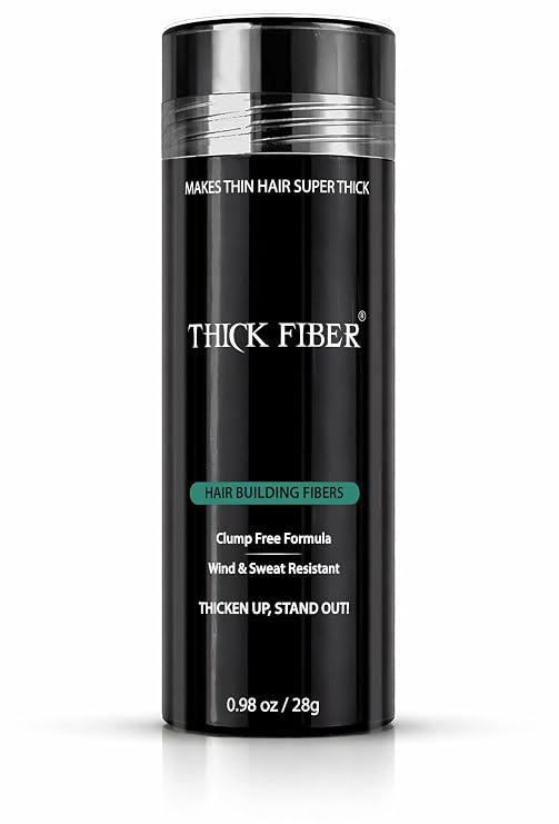 THICK FIBER Hair Fibers for Women & Men with Thinning Hair, (Dark Brown), 28g, Hair Loss Concealer, Covers Bald Spots, Hairline & Sparse Areas, Natural Fuller Looking Hair