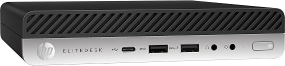 HP EliteDesk 800 G3 Mini PC Desktop, Intel Core i5-7500, 8GB RAM, 256GB SSD, WiFi, Bluetooth, USB 3.1, Windows 10 Pro